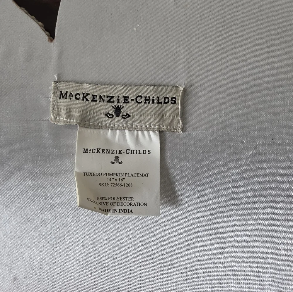 MacKenzie-Childs Tuxedo Pumpkin Placemats - Set of 2 - Picture 8 of 13